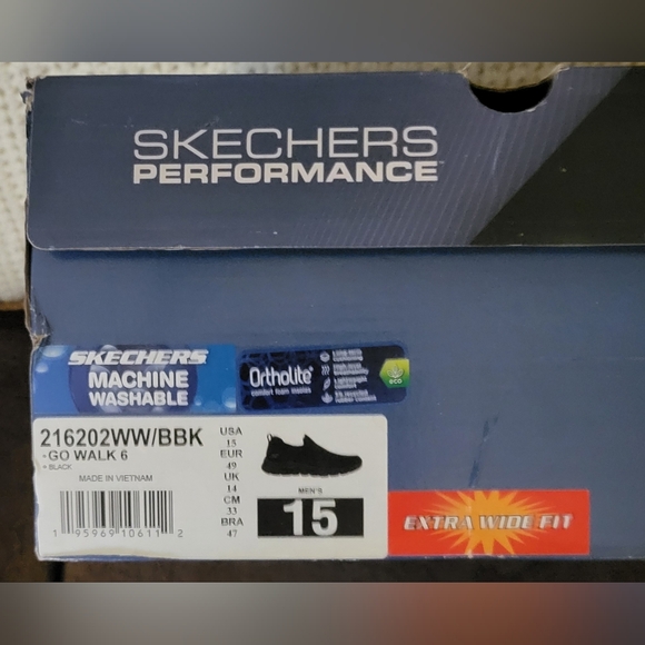 Skechers Go Walk 6 Slip-on Sneaker Men 15 All Black - Picture 6 of 7